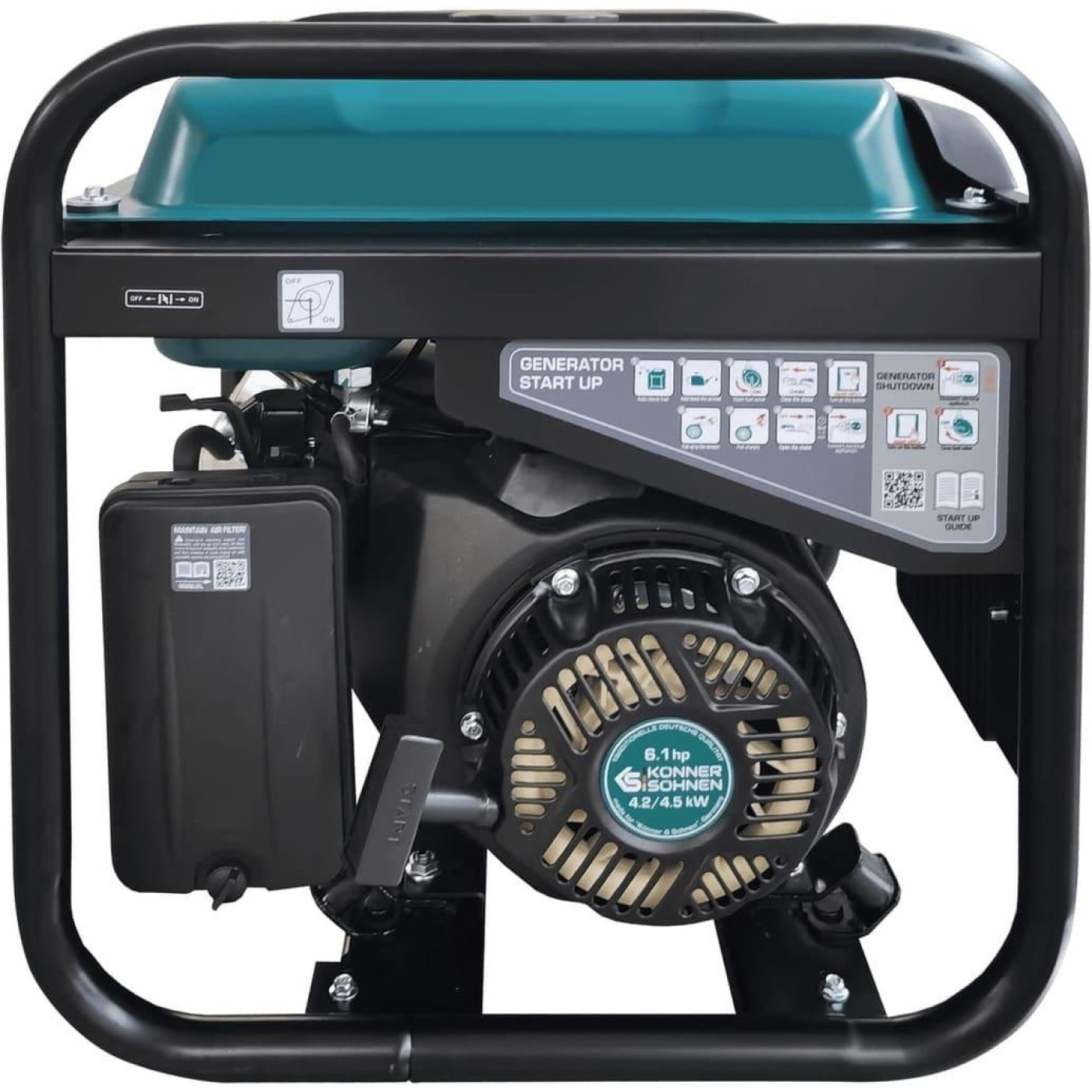 Генератор Инверторный Konner&Sohnen KS 4500i, 230В, 4.5кВт, ручний стартер, 33кг / 3800 Вт / Бензин (KS4500I)