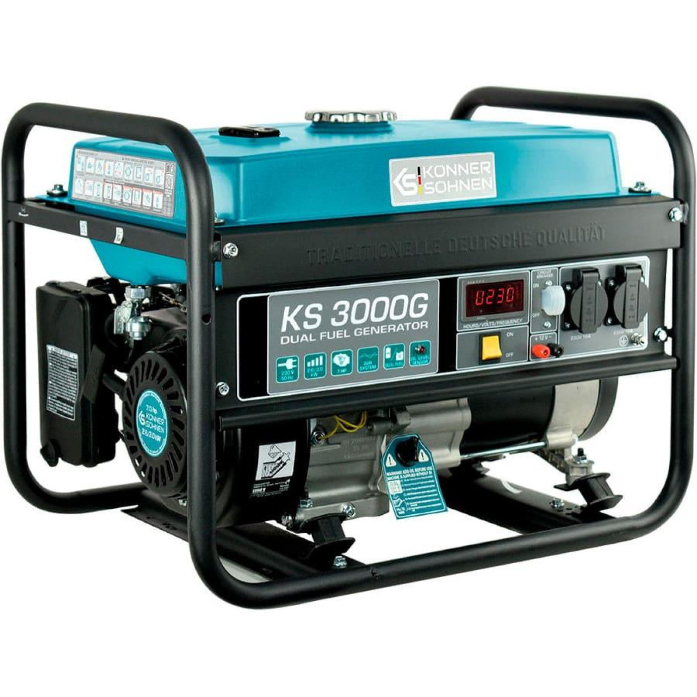 Генератор Синхронный Konner&Sohnen KS 3000G 45.4кг / 2600 Вт / Газ + бензин (KS3000G)