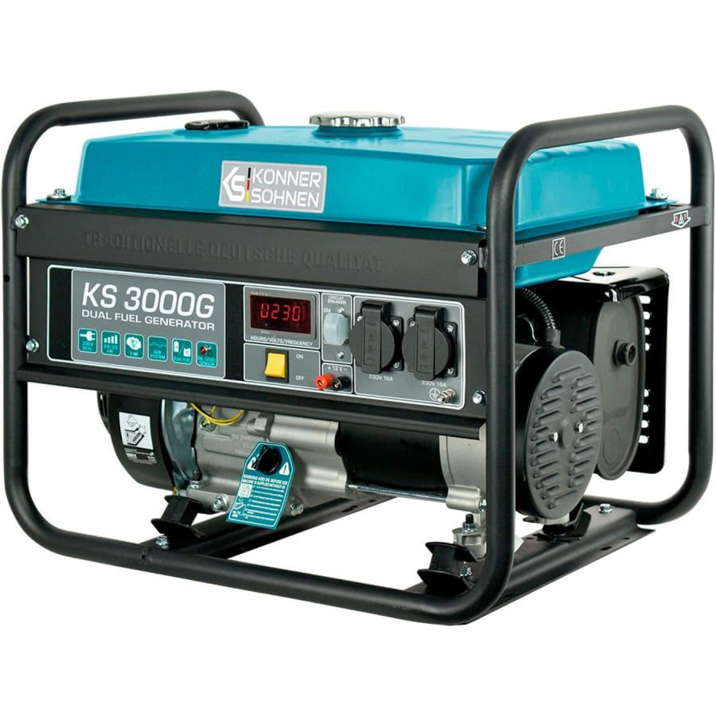 Генератор Синхронный Konner&Sohnen KS 3000G 45.4кг / 2600 Вт / Газ + бензин (KS3000G)