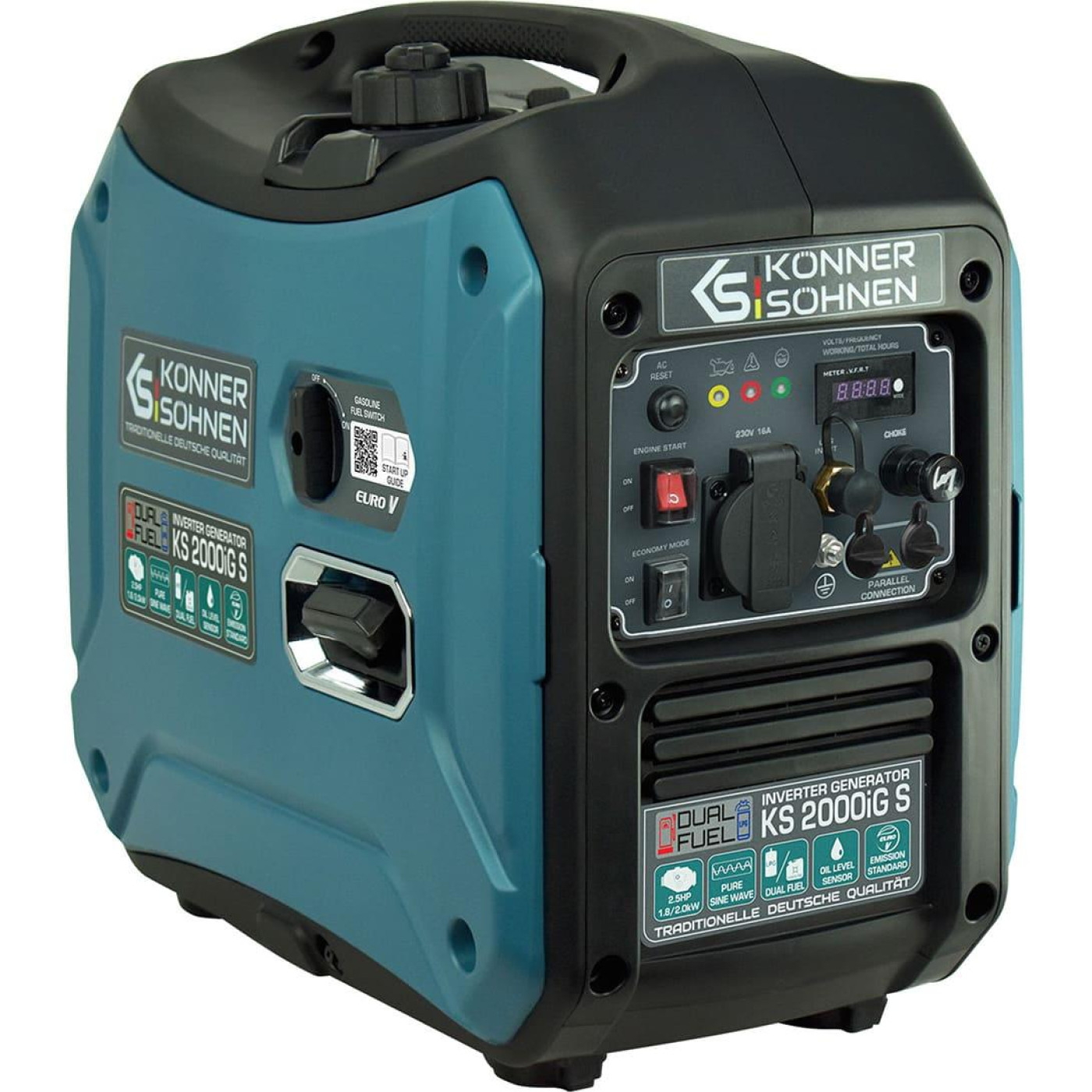 Генератор Konner&Sohnen KS 2000iG S, 230В, 2.0кВт, ручний запуск, 19кг / 2000 Вт / Бензин (KS2000IGS)