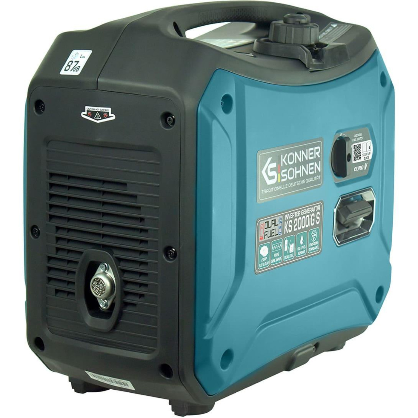 Генератор Konner&Sohnen KS 2000iG S, 230В, 2.0кВт, ручний запуск, 19кг / 2000 Вт / Бензин (KS2000IGS)