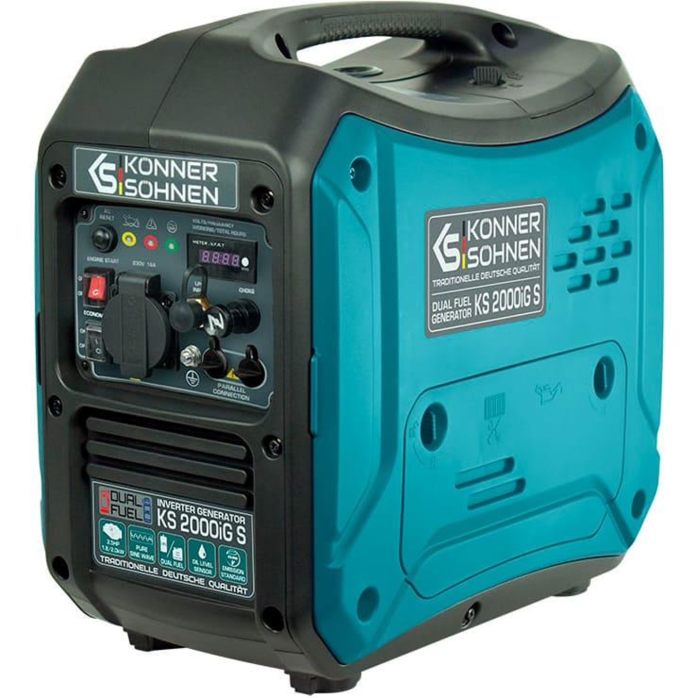 Генератор Konner&Sohnen KS 2000iG S, 230В, 2.0кВт, ручний запуск, 19кг / 2000 Вт / Бензин (KS2000IGS)