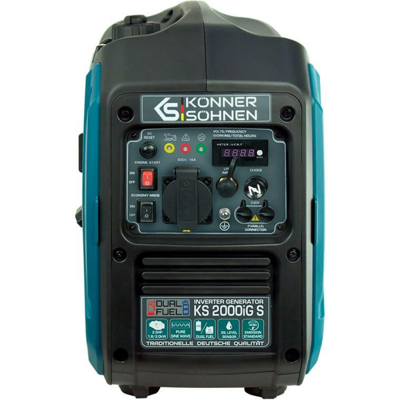 Генератор Konner&Sohnen KS 2000iG S, 230В, 2.0кВт, ручний запуск, 19кг / 2000 Вт / Бензин (KS2000IGS)