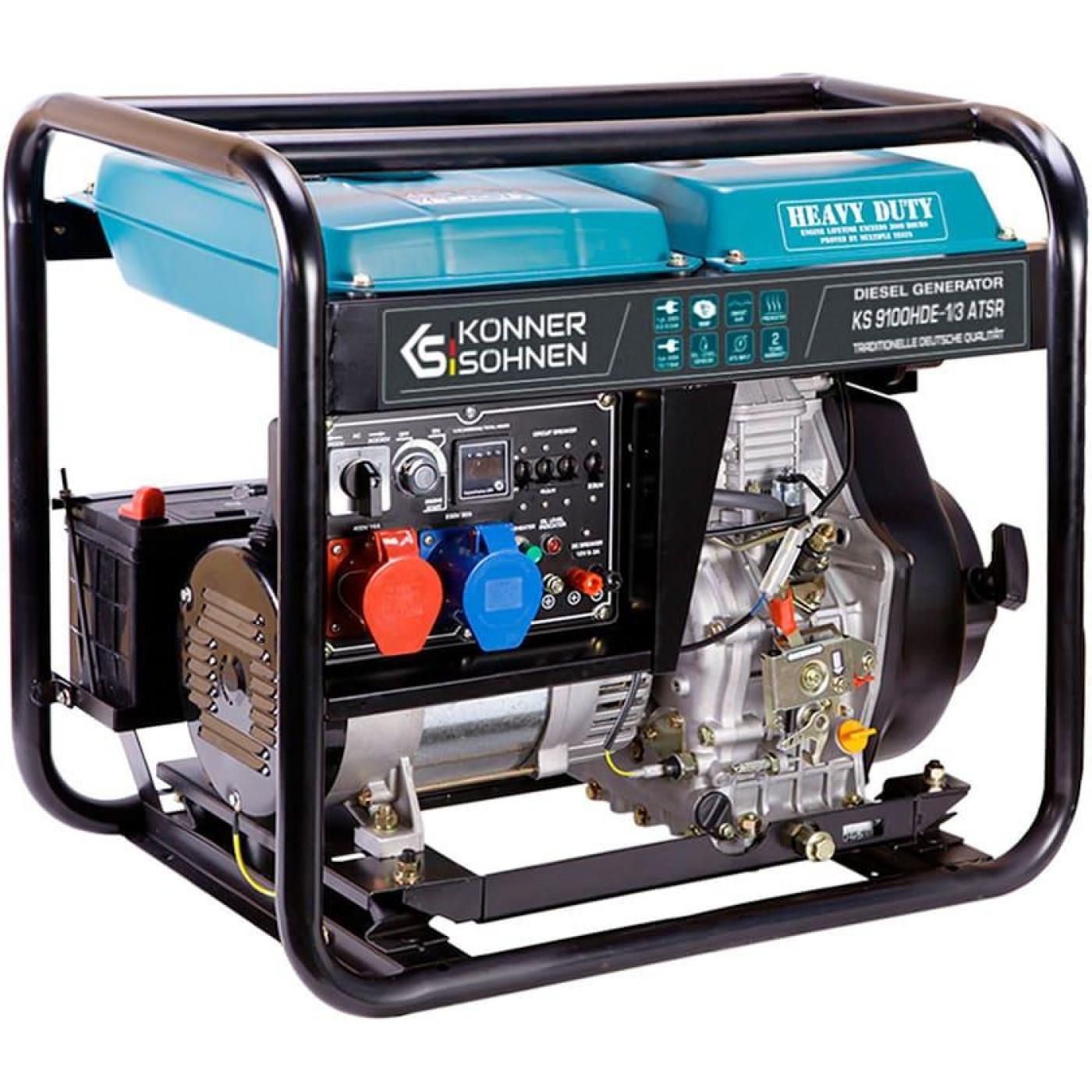 Генератор Синхронный Konner&Sohnen KS 9100HDE-1/3 122кг / 7000 Вт / Дизель (KS9100HDE-1/3ATSR)