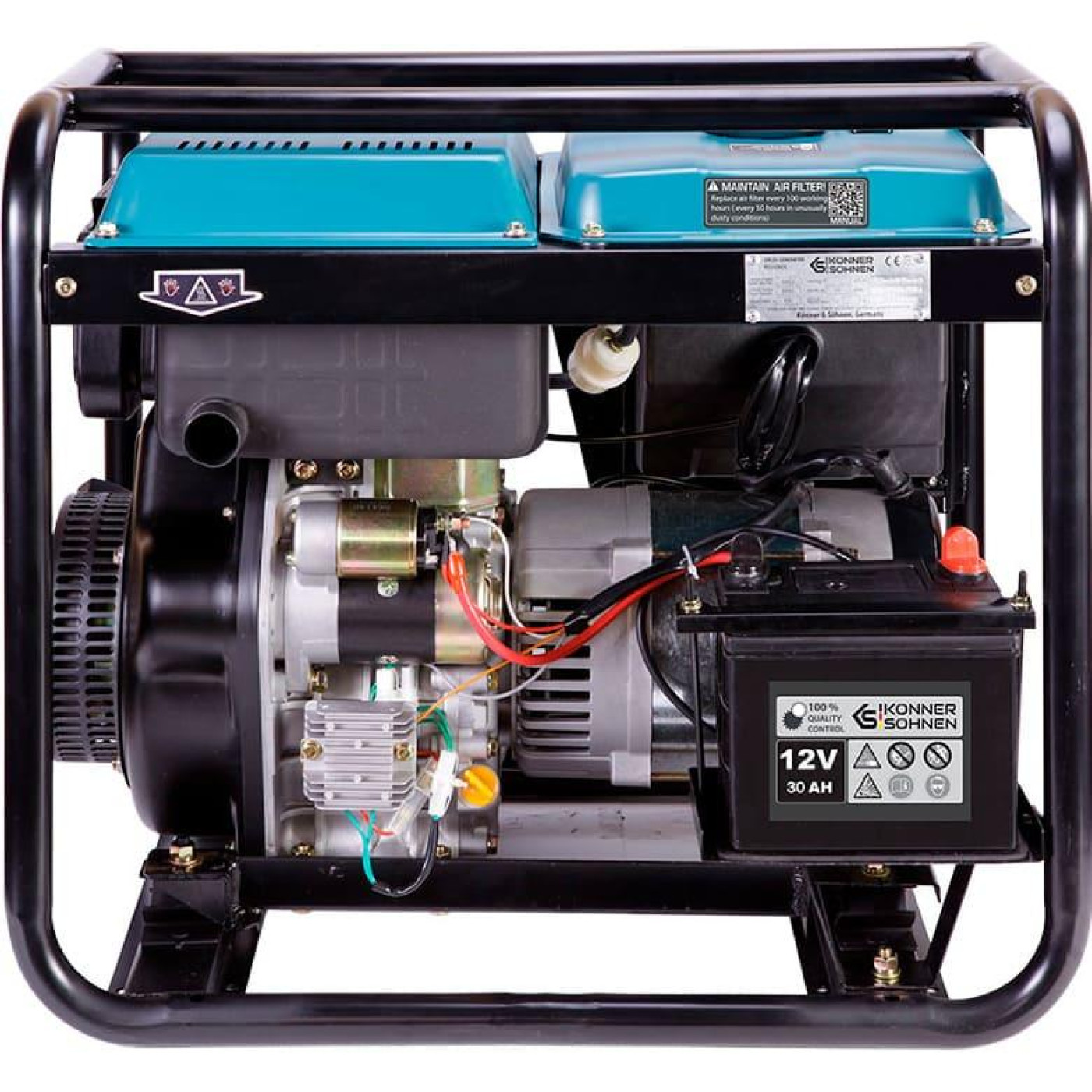 Генератор Синхронный Konner&Sohnen KS 9100HDE-1/3 122кг / 7000 Вт / Дизель (KS9100HDE-1/3ATSR)