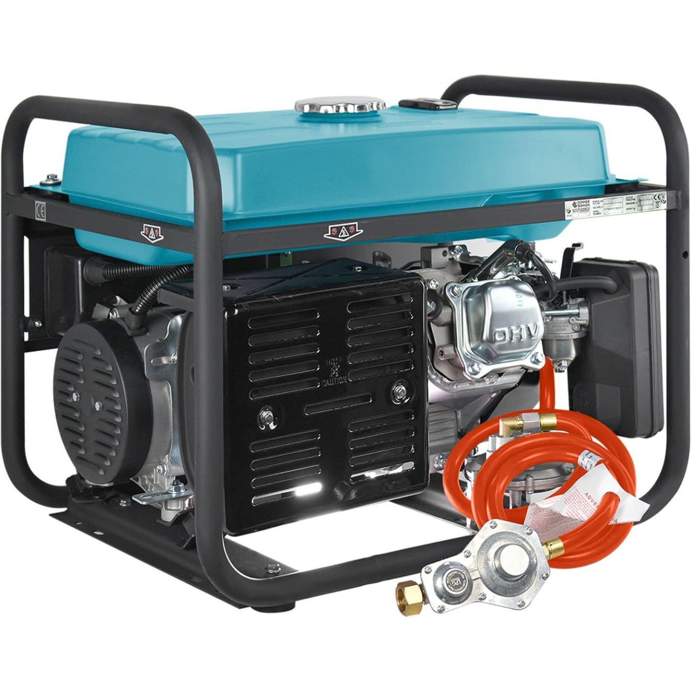 Генератор Синхронный Konner&Sohnen KS 7000E G, 230В, 5.5кВт, електростартер, 77.2кг / 5000 Вт / Газ + бензин (KS7000EG)