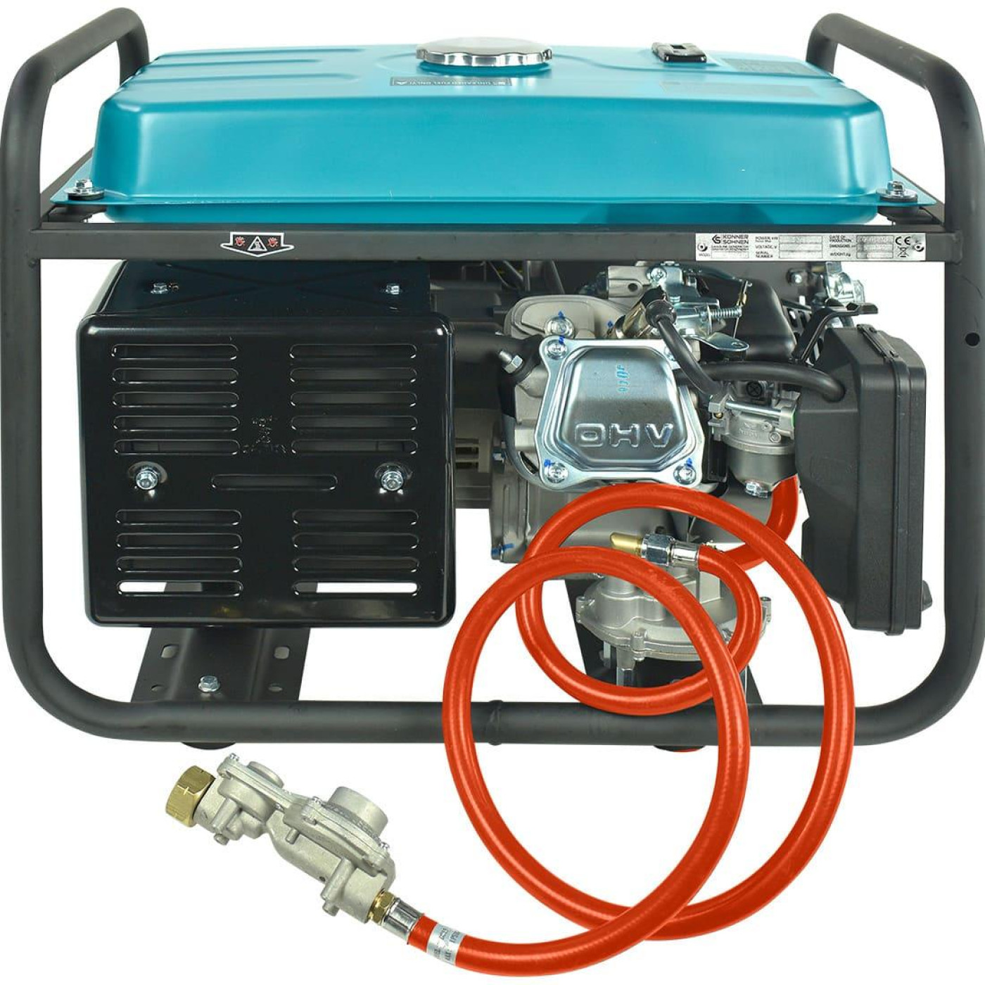 Генератор Синхронный Konner&Sohnen KS 7000E G, 230В, 5.5кВт, електростартер, 77.2кг / 5000 Вт / Газ + бензин (KS7000EG)