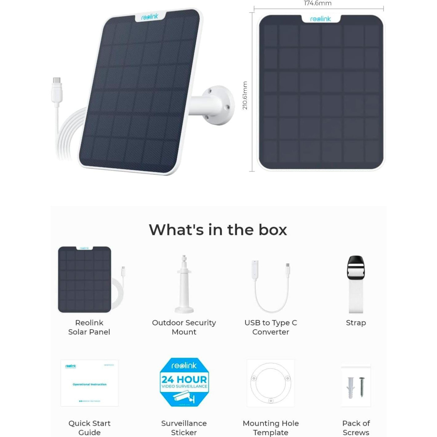 Солнечные панели Reolink Solar Panel 2 била / (Solar Panel 2 /White)