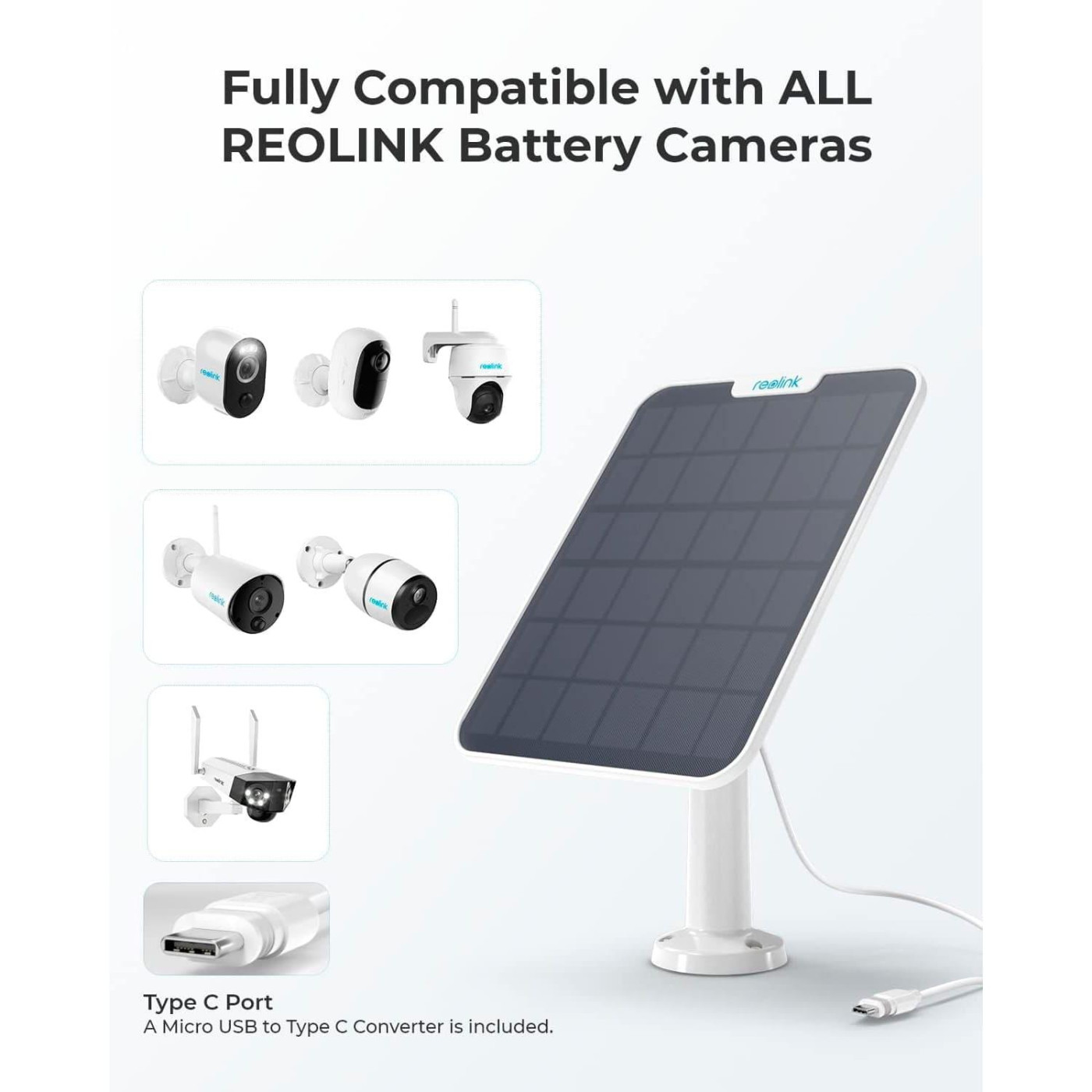 Солнечные панели Reolink Solar Panel 2 била / (Solar Panel 2 /White)