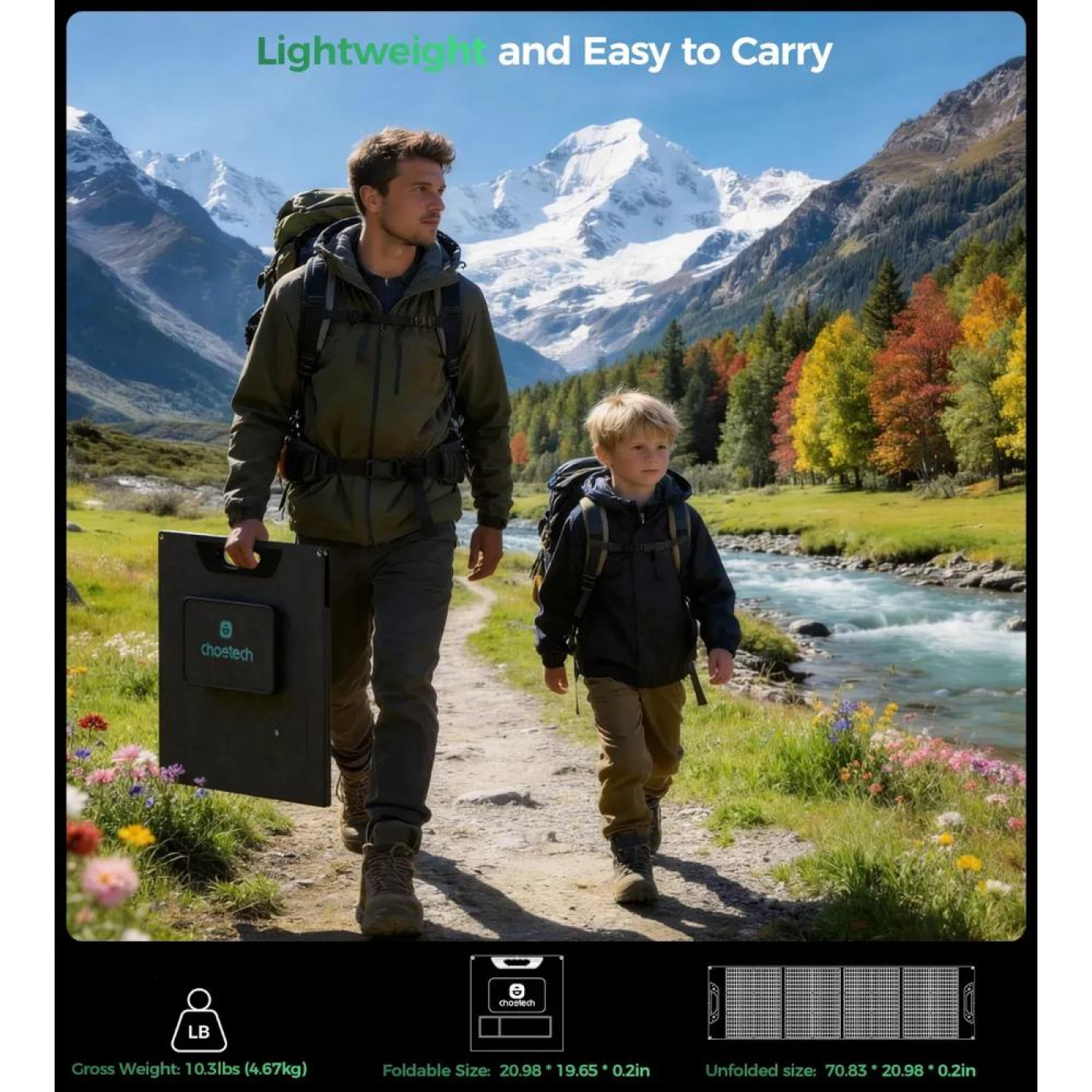 Солнечная панель Choetech 160 Вт 160w Travel Solar Panel 140 Вт / (SC073)