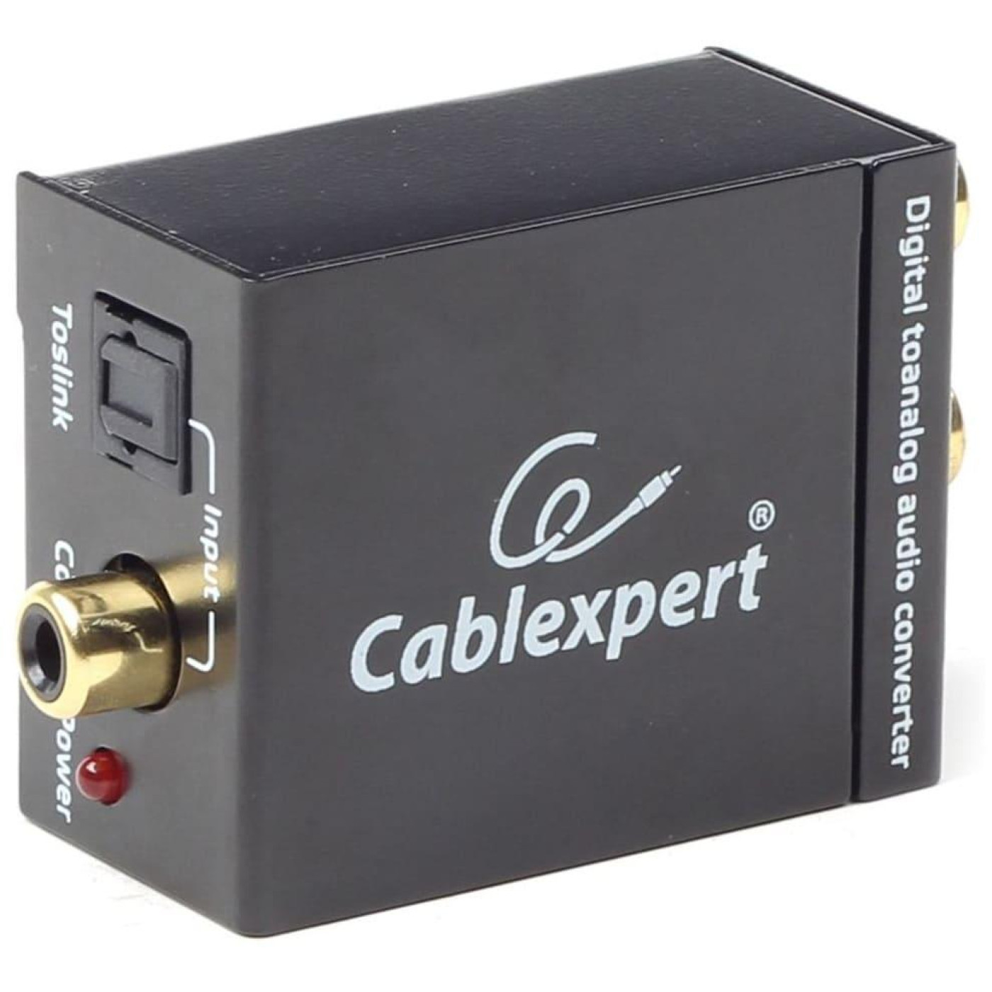 Адаптер Cablexpert, 1х RCA (коаксиальный), 1х Toslink на 2х RCA аудио (L/R) Black (DSC-OPT-RCA-001)