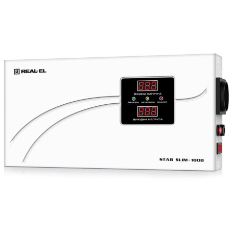 Стабілізатор напруги Real-EL STAB SLIM-1000 White 800 Вт (EL122400007)