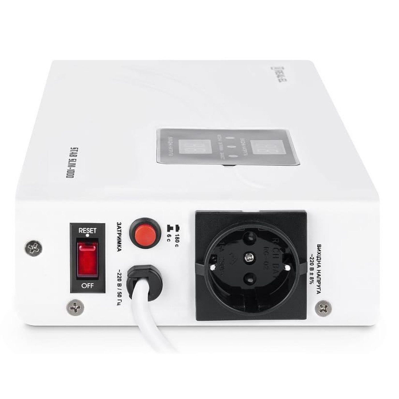 Стабилизатор напряжения Real-EL STAB SLIM-1000 White 800 Вт (EL122400007)