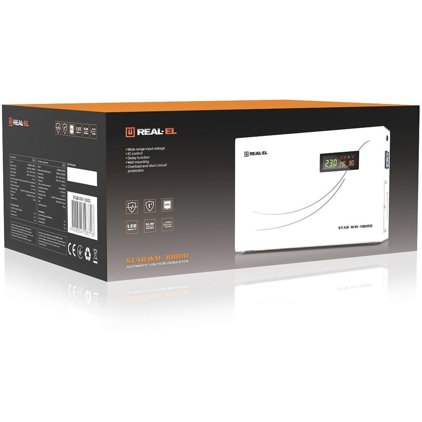 Стабилизатор напряжения Real-EL Stab WM-10000 8000 Вт (EL122400015)