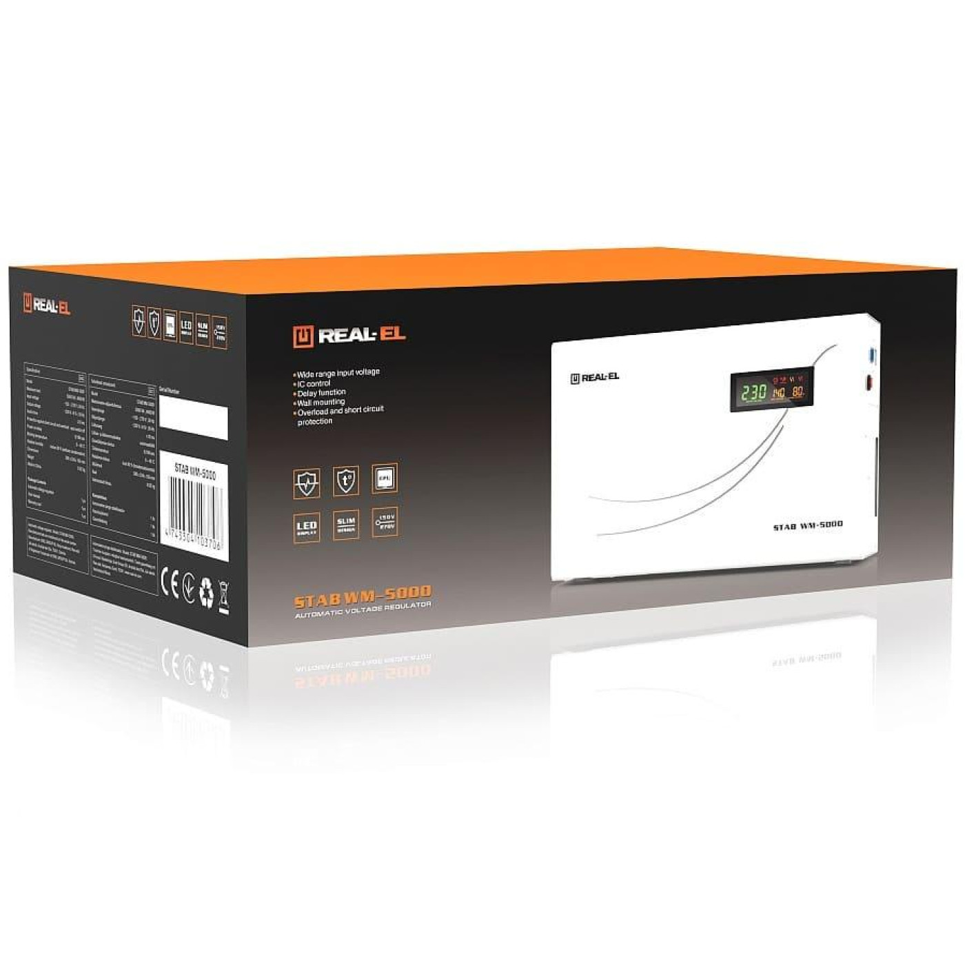 Стабилизатор напряжения Real-EL Stab WM-5000 4000 Вт (EL122400014)