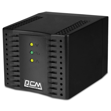 Стабілізатор напруги Powercom TCA-3000 Black, 3000VA, 1500W, входное напряжение 220V+/-20%, 1 розетка (Schuk 1500 Вт (TCA-3K0A-6GG-2261)