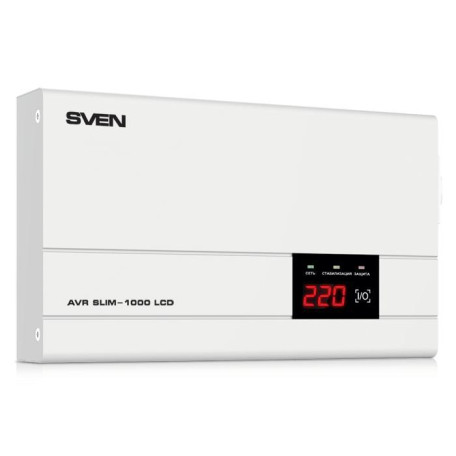 Стабилизатор напряжения Real-EL STAB SLIM-1000 White, 1000VA, 800W, входное напряжение 220V+/-20%, 1 розетка (S 800 Вт (SLIM-1000)