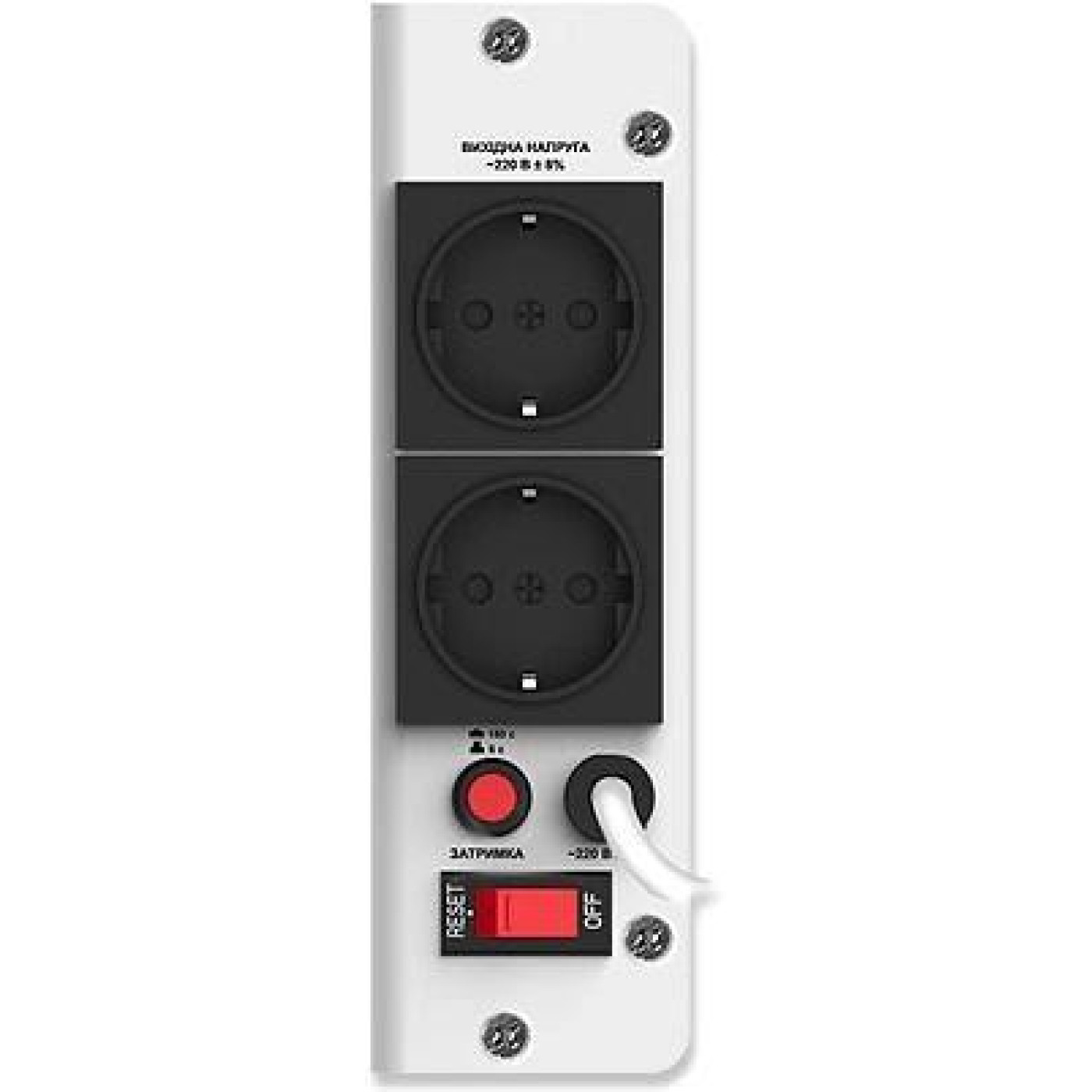 Стабілізатор напруги Real-EL STAB SLIM-2000 White, 2000VA, 1600W, входное напряжение 220V+/-20%, 2 розетки ( (SLIM-2000)