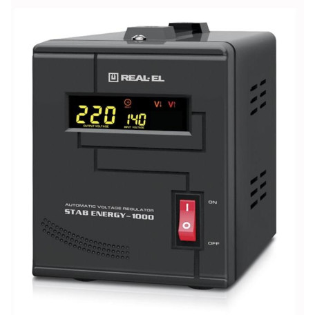 Стабилизатор напряжения Real-EL Stab Energy-1000 Black 800 Вт (EL122400012)
