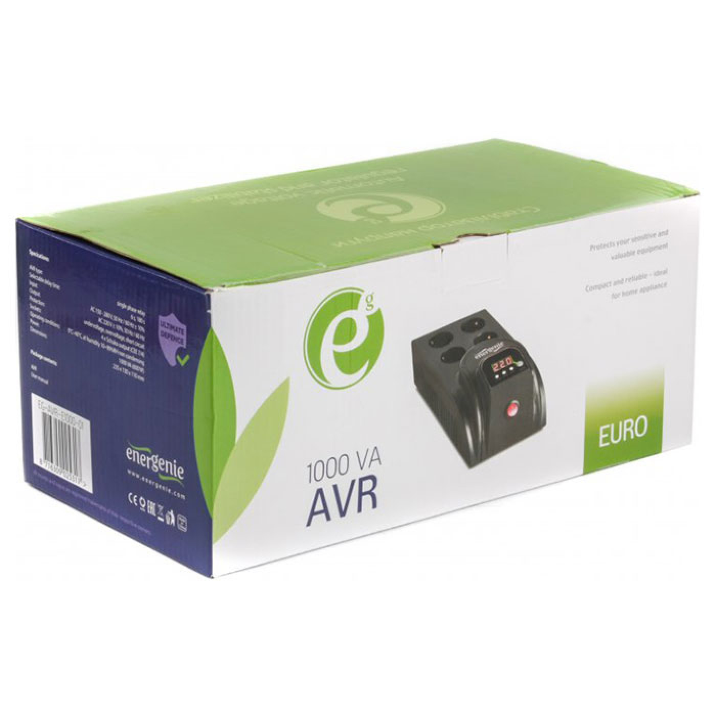 Стабилизатор напряжения EnerGenie EG-AVR-E1000-01 1000VA (EG-AVR-E1000-01)