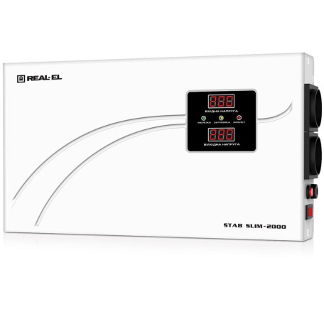 Стабилизатор напряжения Real-EL STAB SLIM-2000 White 1600 Вт (EL122400008)