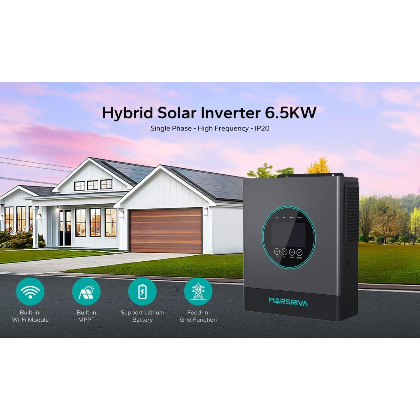 Инвертор Marsriva MR-SPF6.5K-LP1-TL20E, Wi-Fi, 6.5KW (MR-SPF6.5K-LP1-TL20E)