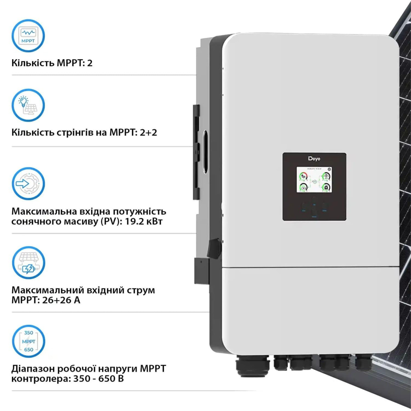 Сонячний інвертор Deye SUN-12K-SG05LP3-EU-SM2 WiFi 12kW (SUN-12K-SG05LP3-EU-SM2)