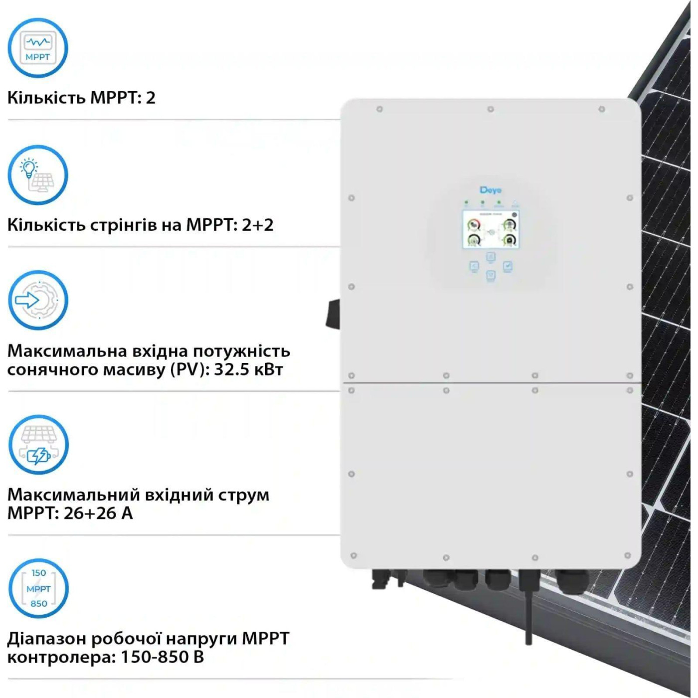 Инвертор Deye SUN-25K-SG01HP3-EU, 25кВт 25000 Вт (SUN-25K-SG01HP3-EU)