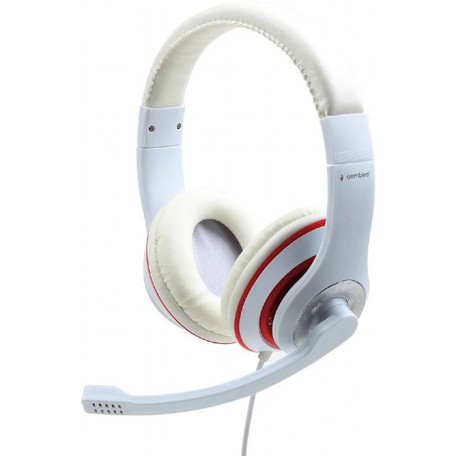 Ігрова гарнітура Gembird MHS-03-WTRD White-Red (MHS-03-WTRD)