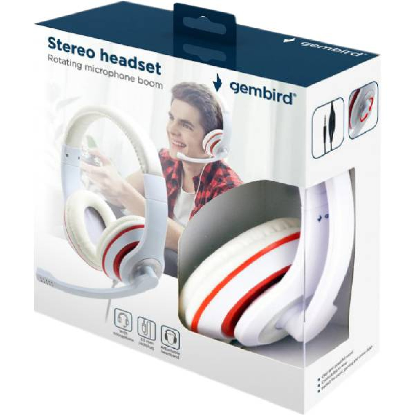 Ігрова гарнітура Gembird MHS-03-WTRD White-Red (MHS-03-WTRD)