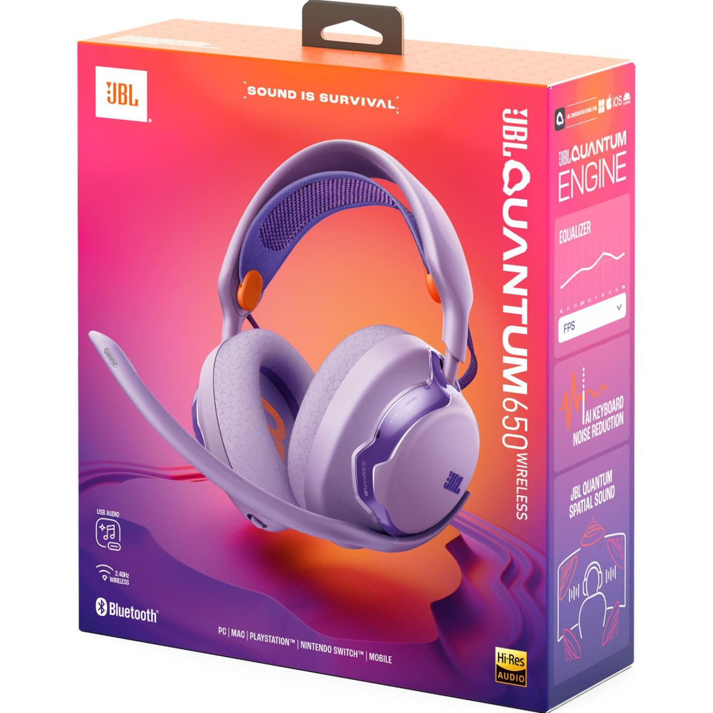 Игровая гарнитура JBL Quantum 650 Purple (JBLQTUM650PUR)