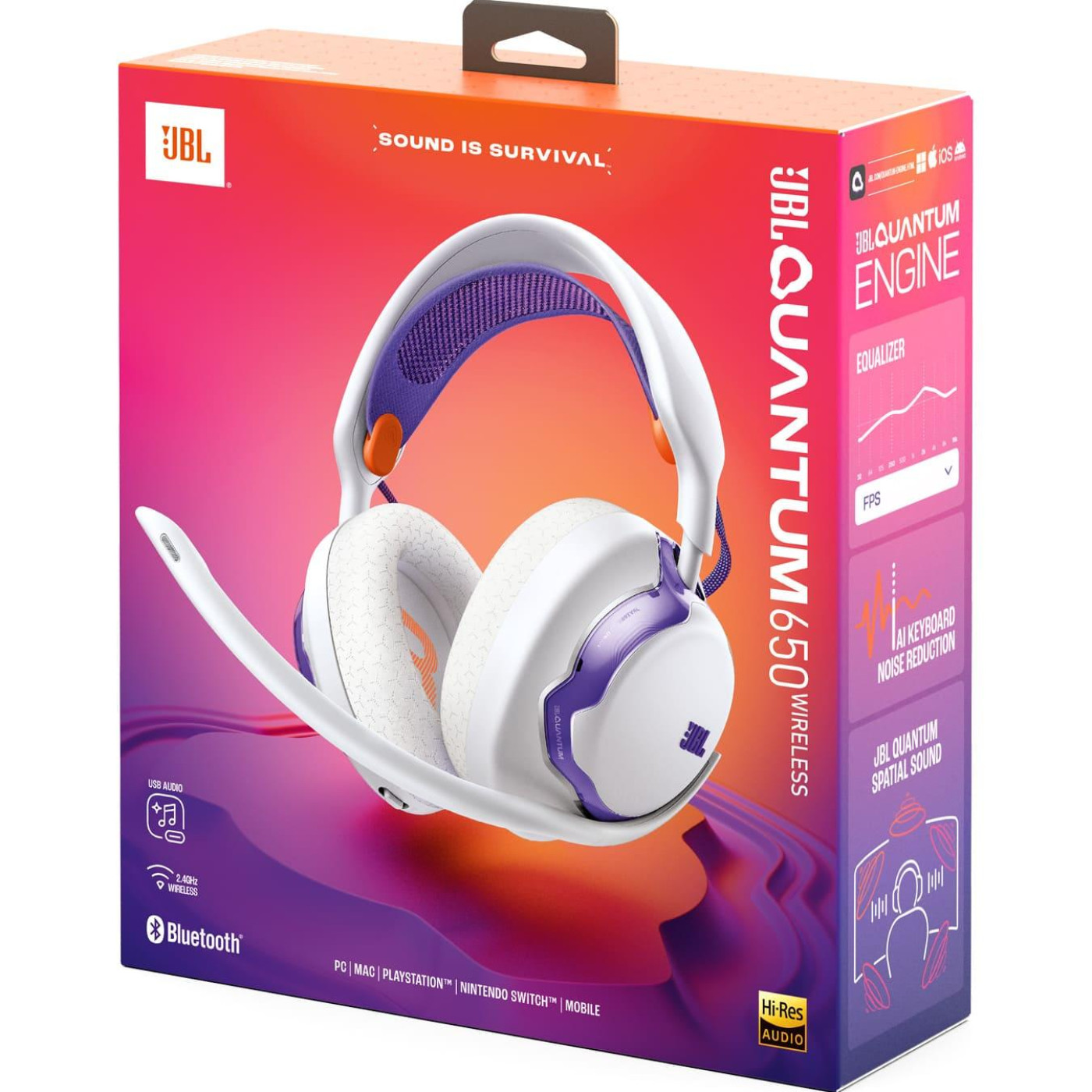 Игровая гарнитура JBL Quantum 650 White (JBLQTUM650WHT)