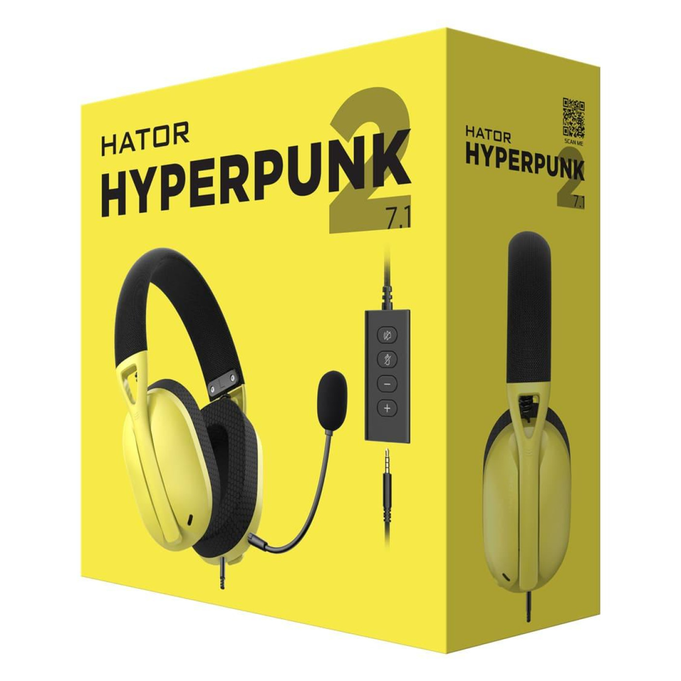 Игровая гарнитура HATOR Hyperpunk 2 USB 7.1 Black/Yellow (HTA-847)