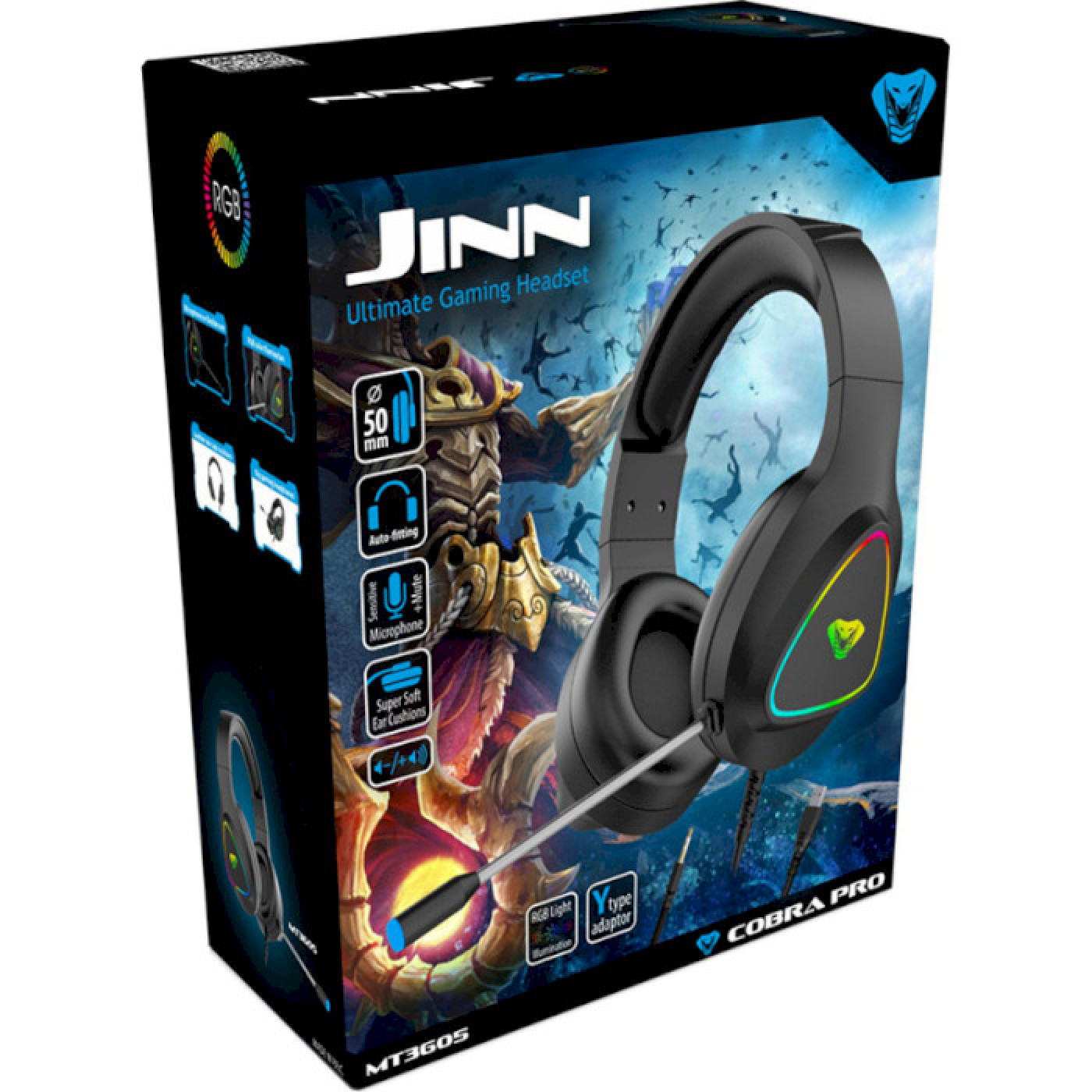 Ігрова гарнітура Media-Tech Cobra Pro Jinn RGB Black (MT3605)