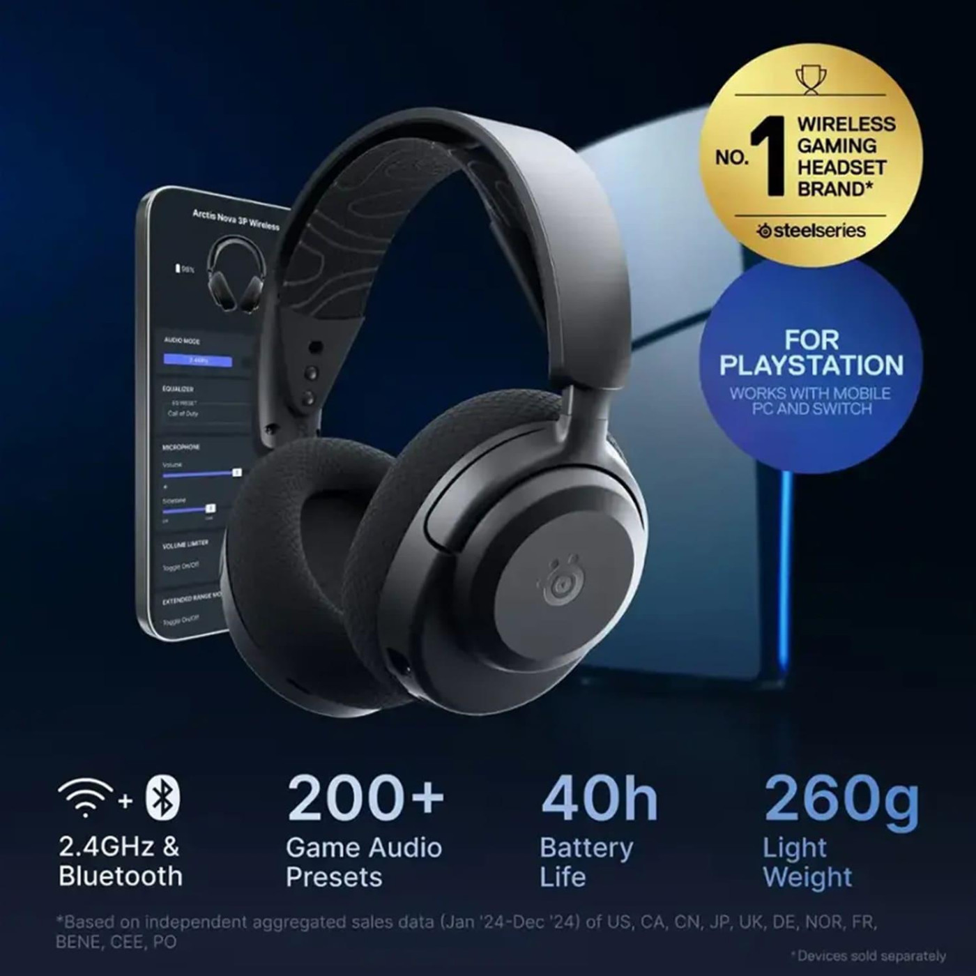 Игровая гарнитура SteelSeries Arctis Nova 3P Wireless MultiPlatform Black (61686)