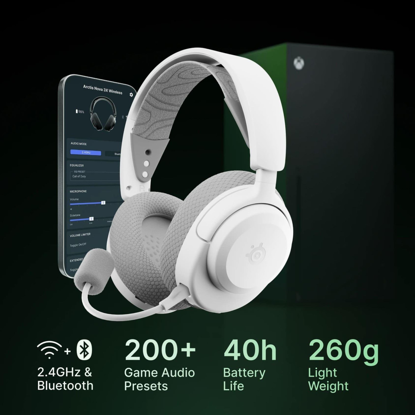 Игровая гарнитура SteelSeries Arctis Nova 3X Wireless MultiPlatform/Xbox White (61690)