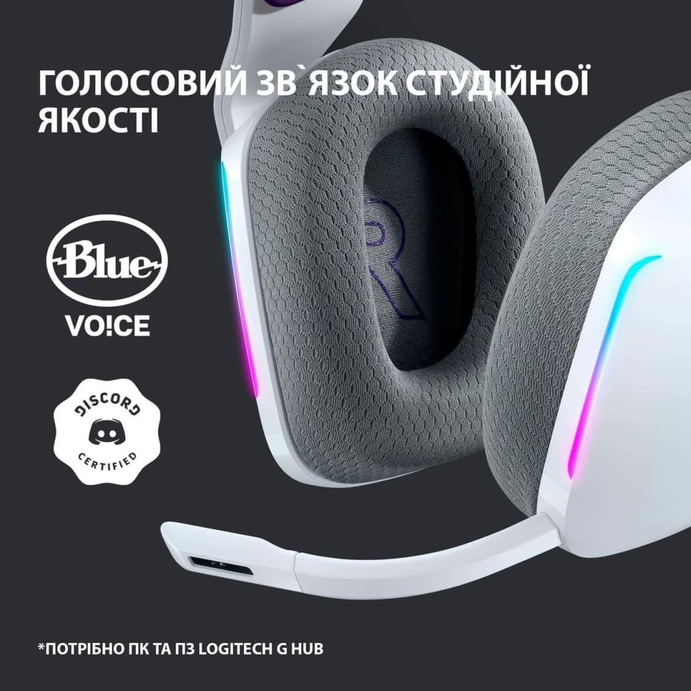 Ігрова гарнітура Logitech G733 Lightspeed Wireless RGB White (981-000883)