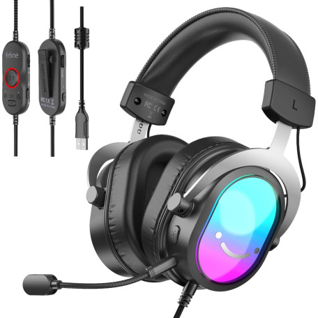 Игровая гарнитура Fifine H16 7.1 RGB Black (H16)