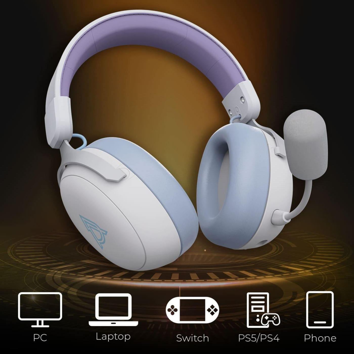 Игровая гарнитура Ajazz AHM08 MAX Purple White Blue (AHM08-MAX-PWB)