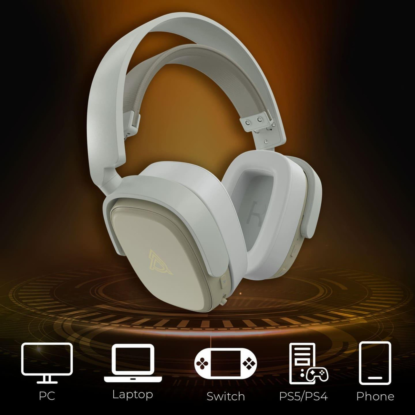 Ігрова гарнітура Ajazz AHM09 MAX Gray White (AHM09-MAX-GW)