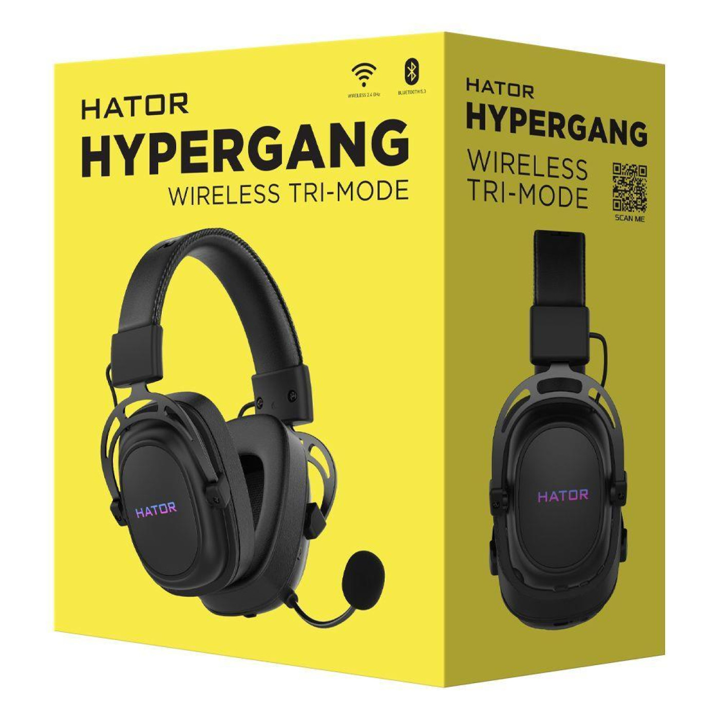 Игровая гарнитура HATOR Hypergang Wireless Tri-mode Black (HTA-850) U1