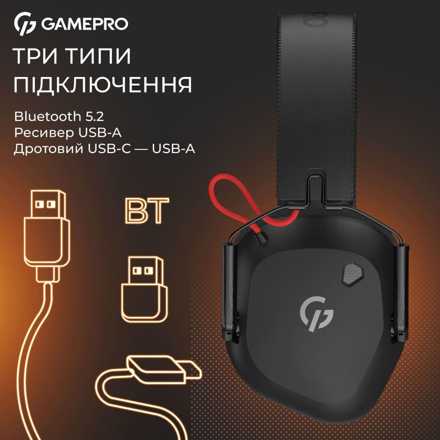 Игровая гарнитура GamePro Genesis Mercury Pro 3-Mode Black (HSW120B)