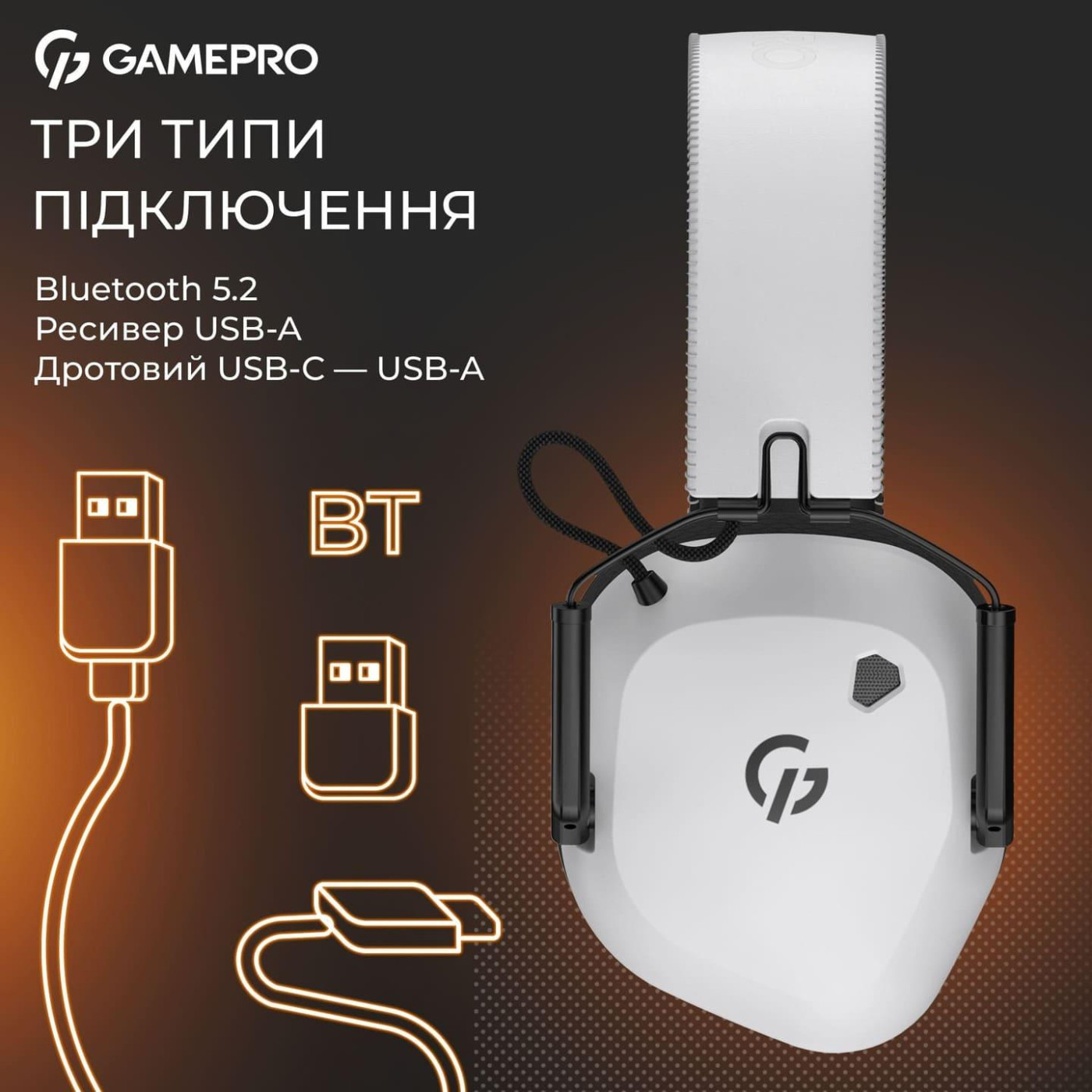 Игровая гарнитура GamePro Genesis Mercury Pro 3-Mode White (HSW120W)