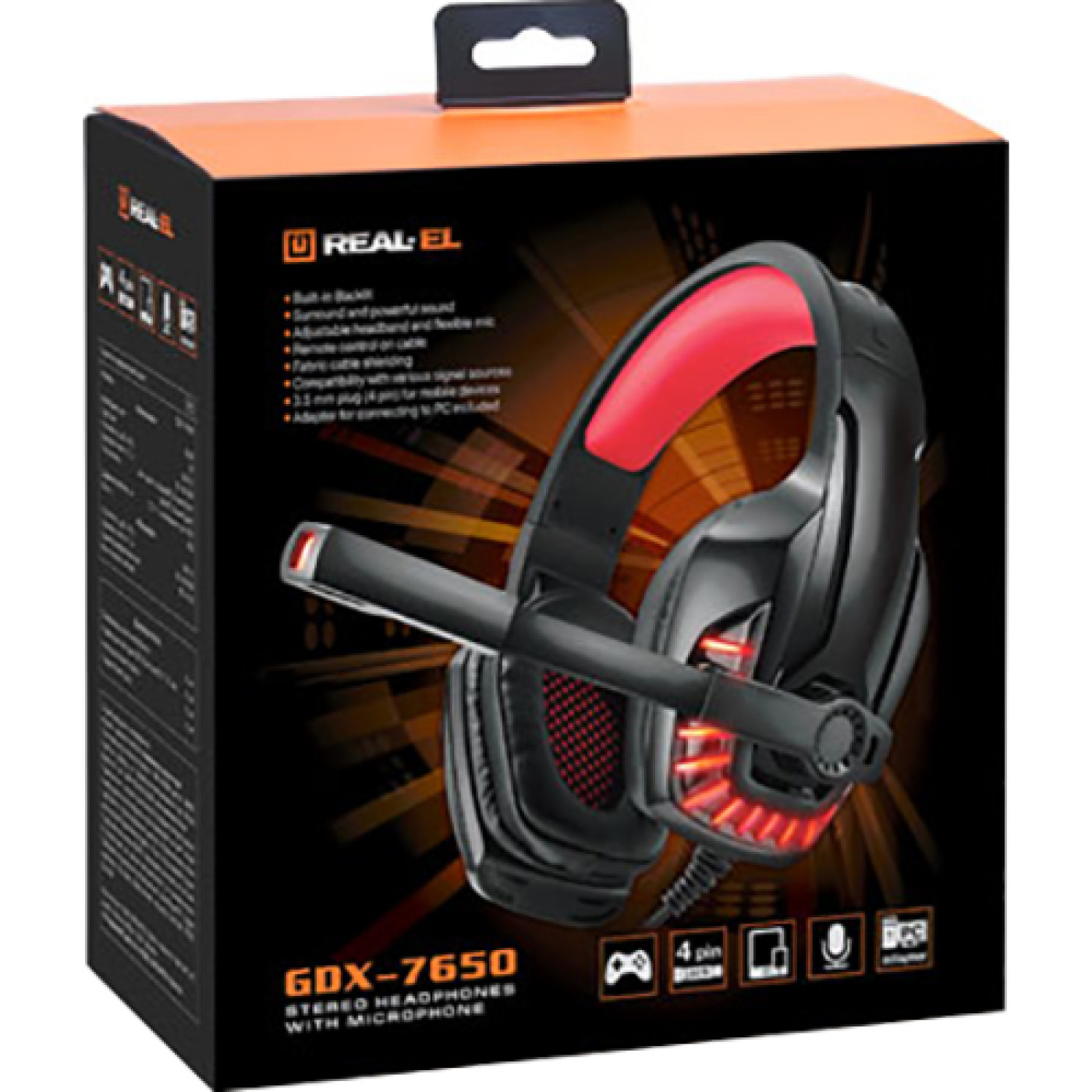 Ігрова гарнітура Real-EL GDX-7650 Black-Red (EL124100043)