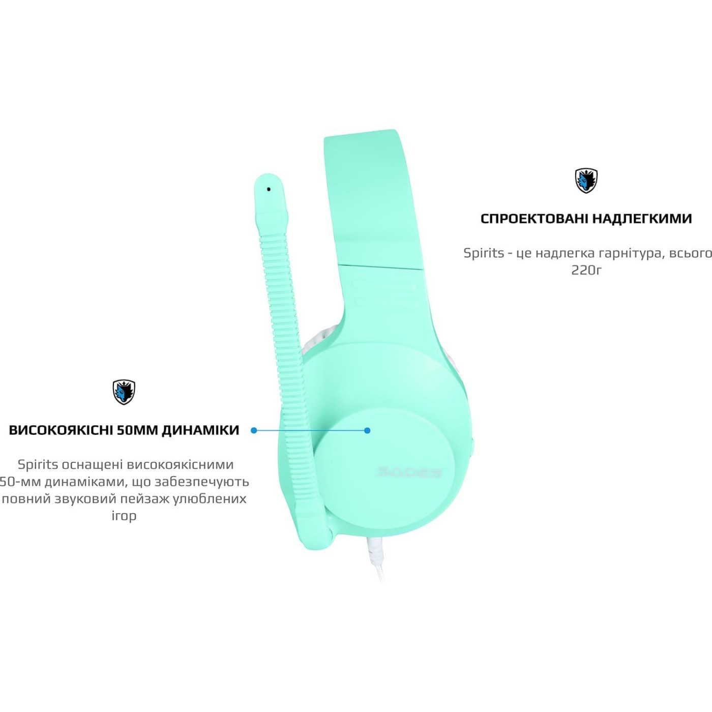 Игровая гарнитура Sades SA-721 Spirits Cyan (sa721cnj)