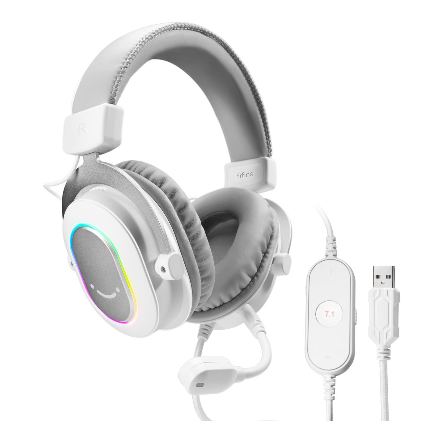 Игровая гарнитура Fifine H6 RGB White (H6W)