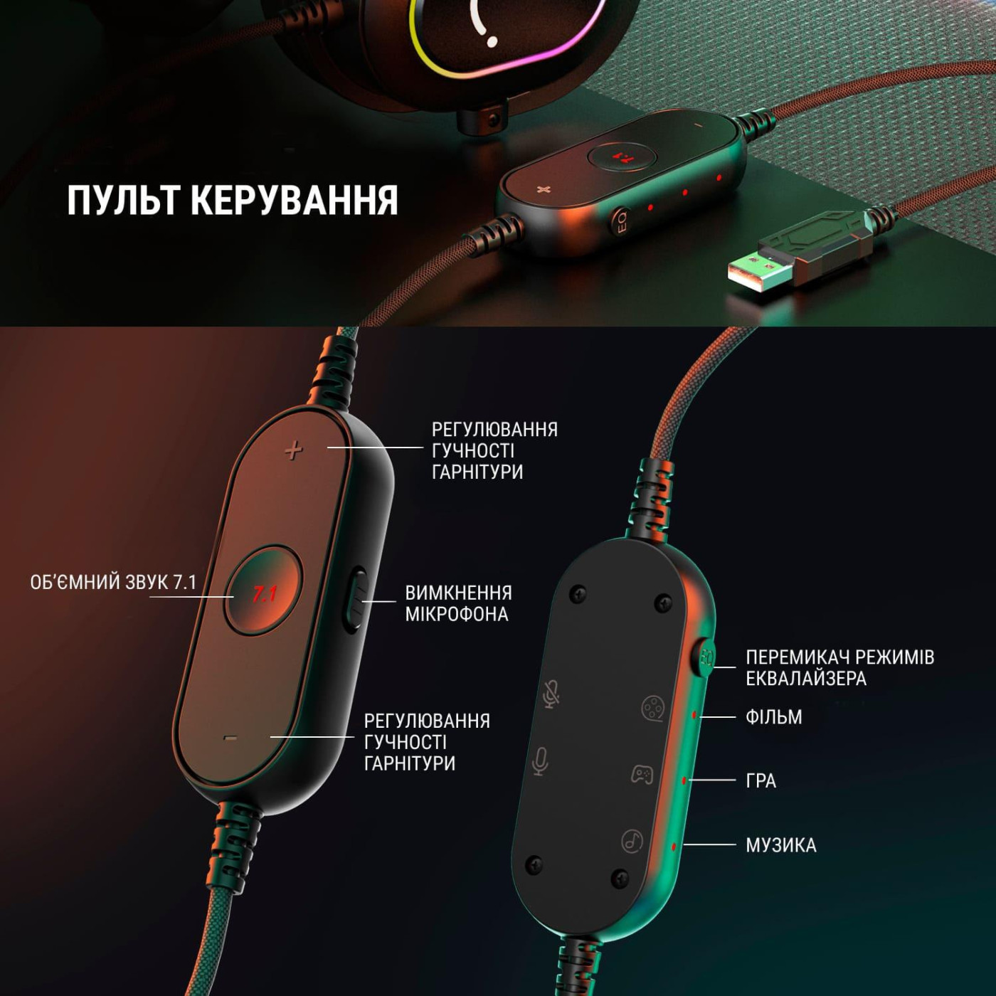 Игровая гарнитура Fifine H6 RGB White (H6W)