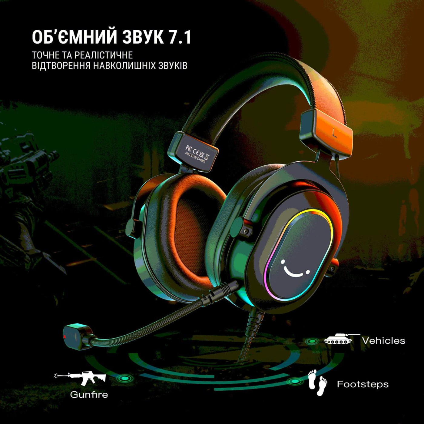 Игровая гарнитура Fifine H6 RGB White (H6W)