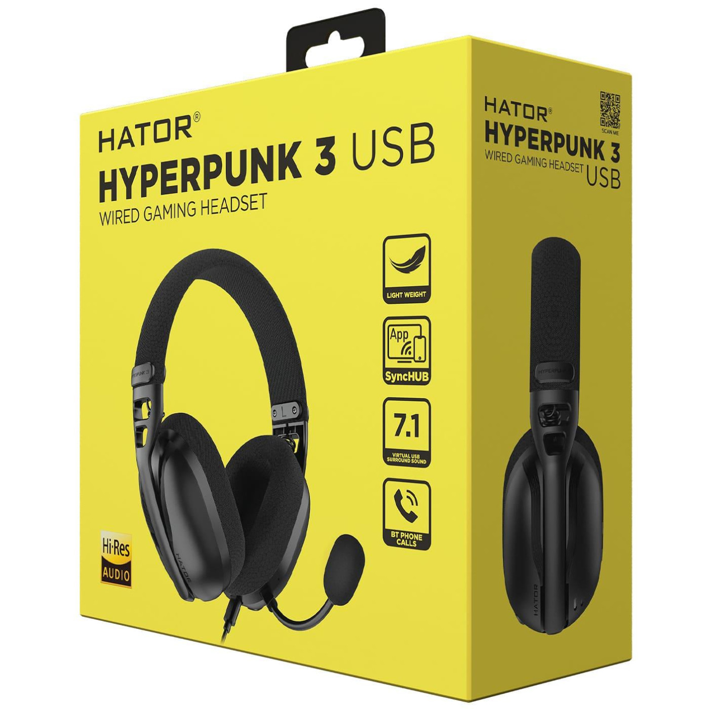 Игровая гарнитура HATOR Hyperpunk 3 Hi-Res USB 7.1 Black (ESH10) U1
