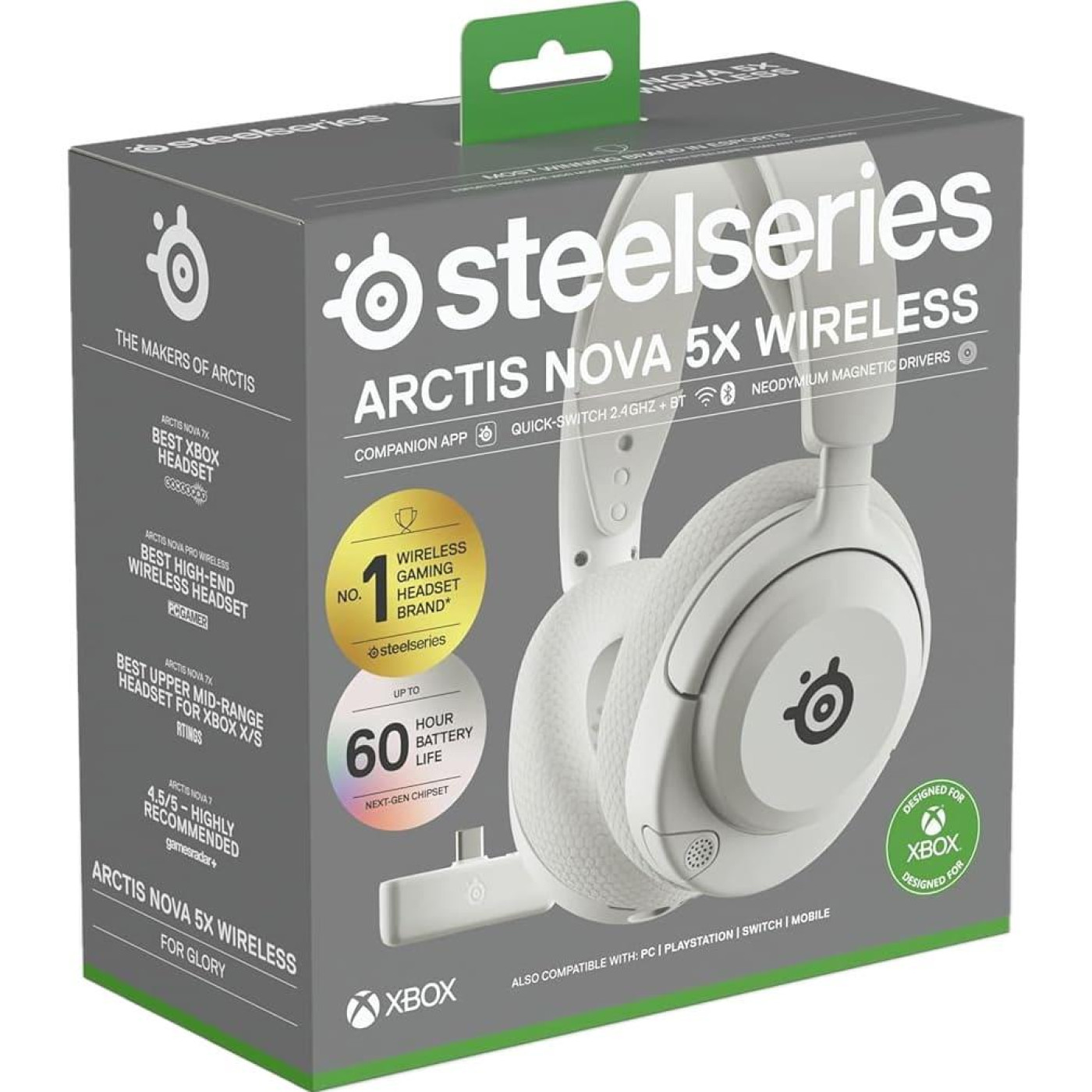 Игровая гарнитура SteelSeries Arctis Nova 5X Xbox BT/WL White (61677)